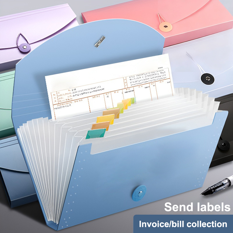 Expandable Accordion File Folder 13 Pockets - 13-Taschen-Aktenordner, erweiterbarer Dokumentenorganizer, Querstreifenordner für Quittungen,