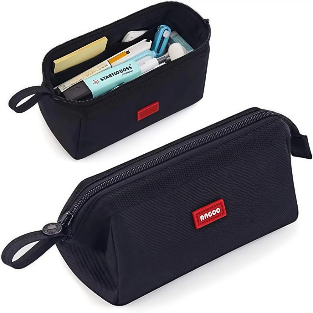 Aesthetic Large Pencil Case Pouch - Oxford-Stoff-Leinen-Federmäppchen, einfaches Design, große Kapazität, Stifteetui,
