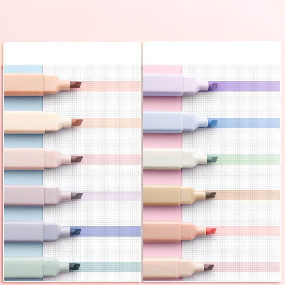 Pastel Highlighter Set Double Ended - Set mit ästhetischen Pastell-Textmarkern für Journaling,